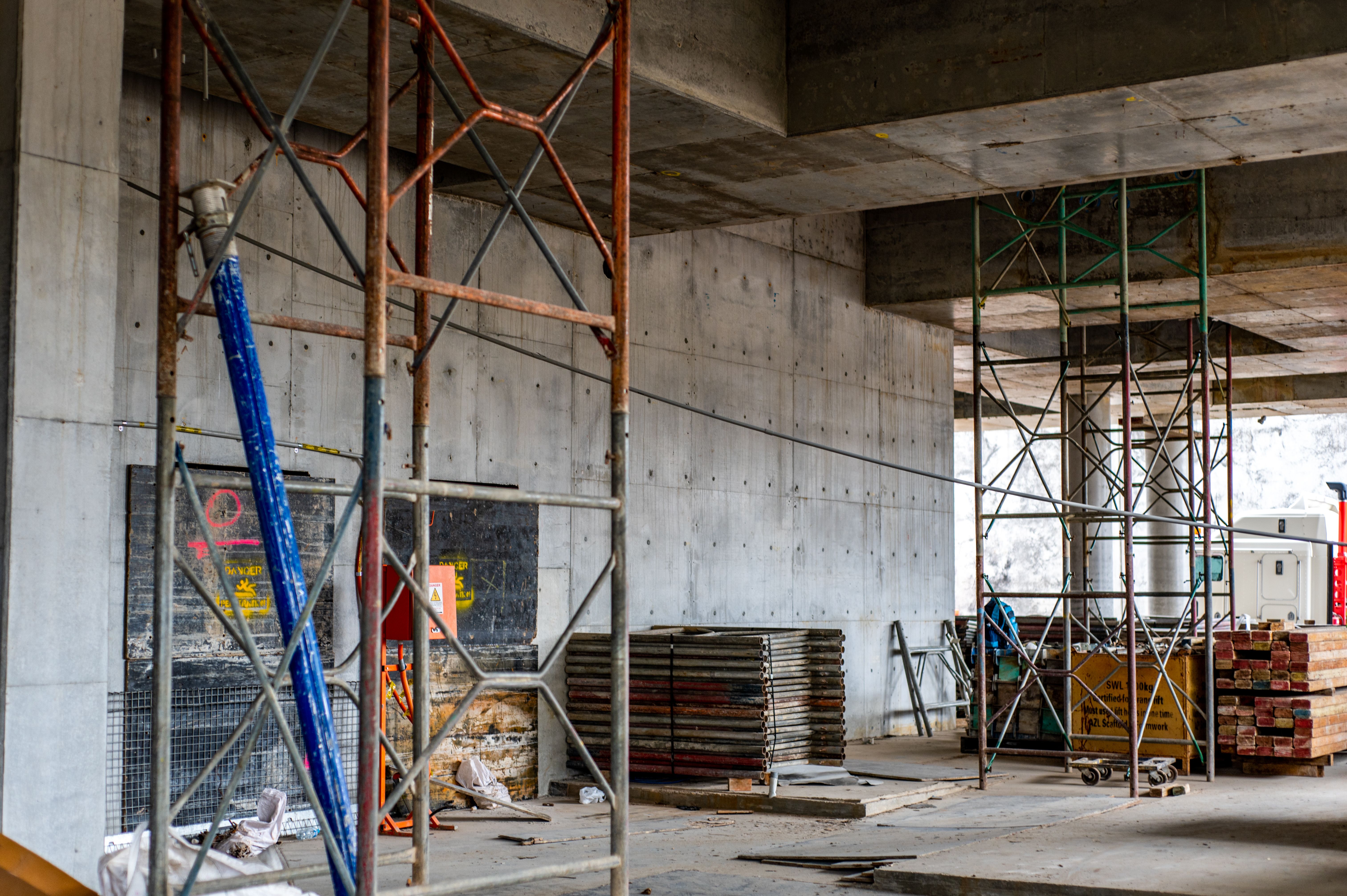 Empty construction site of building